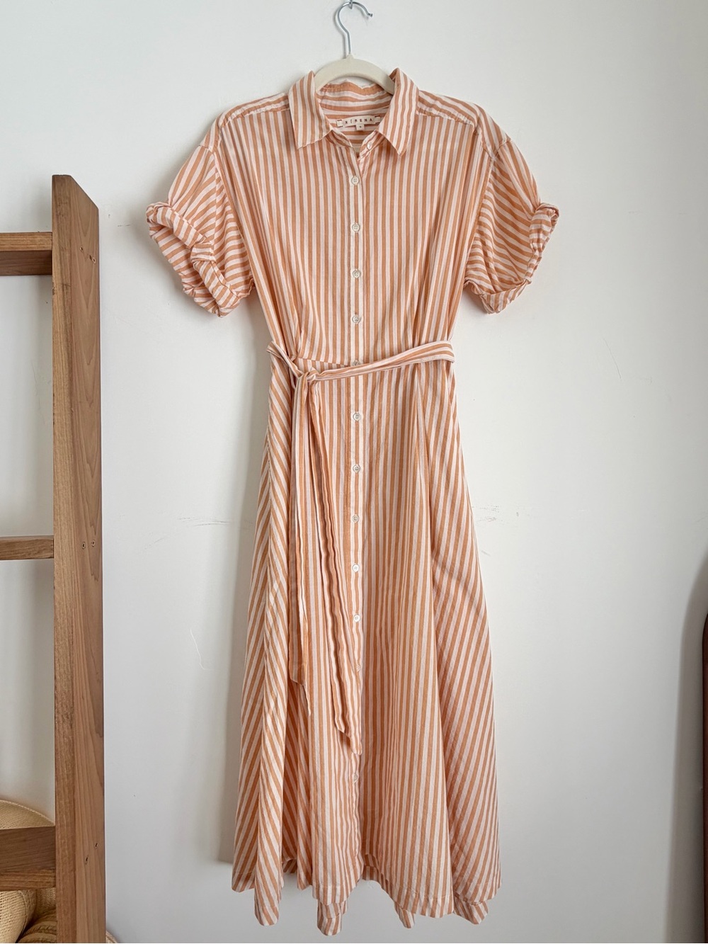 XiRENA Striped Cotton Midi Shirtdress